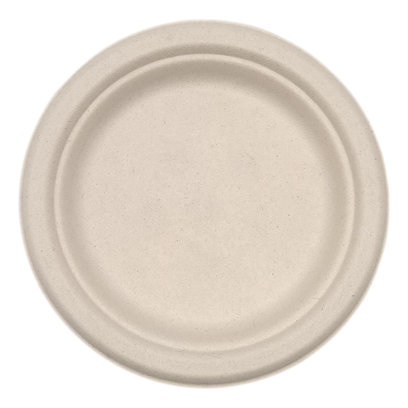 6 inch Restaurant Microwaveable Biodegradable Sugarcane Bagasse Food Plate 
