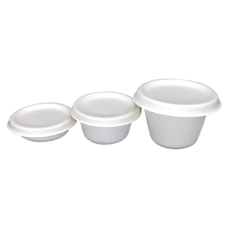 Customize 2 Oz  4 Oz Biodegradable Sugarcane Bagasse Sauce Cup