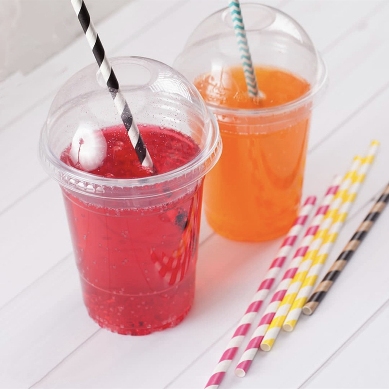 Customize 16oz Clear Juice Pla Cup With Dome lid