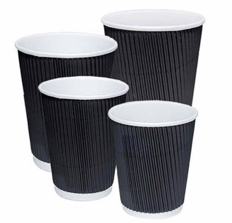 Customzie Logo Print 8 Oz Double Wall Ripple Coffee Paper Cup