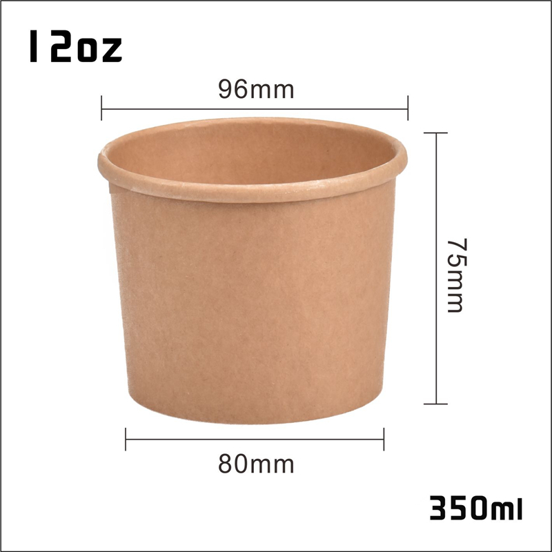 Customize Print Logo 12oz Kraft Food Soup Lunch Bowl