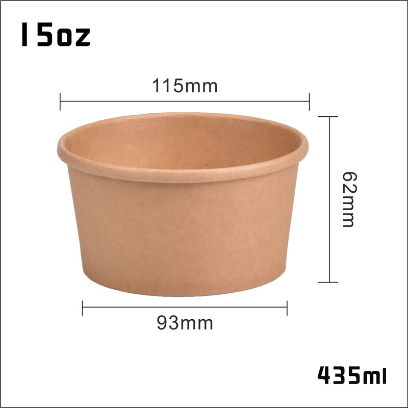 Customize Print Logo 15oz Kraft Food Soup Lunch Bowl