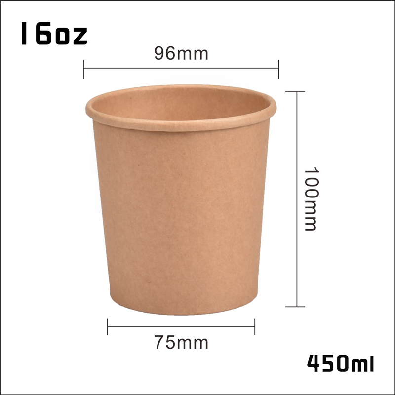 Customize Print Logo 16oz Kraft Food Soup Lunch Bowl